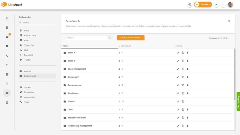 Configurarea și gestionarea instrumentului Help Desk prospero