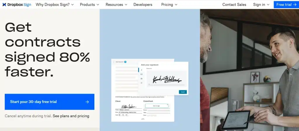 Dropbox-Zeichen für Pandadoc-Alternative