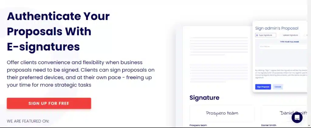 E-Signatur Kostenlose Angebotsvorlagen von Prospero