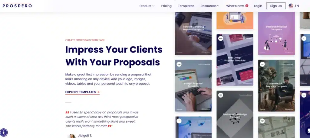 Geschäftsvorschlagsvorlage Prospero Prospero-Vorschlagsvorlagen