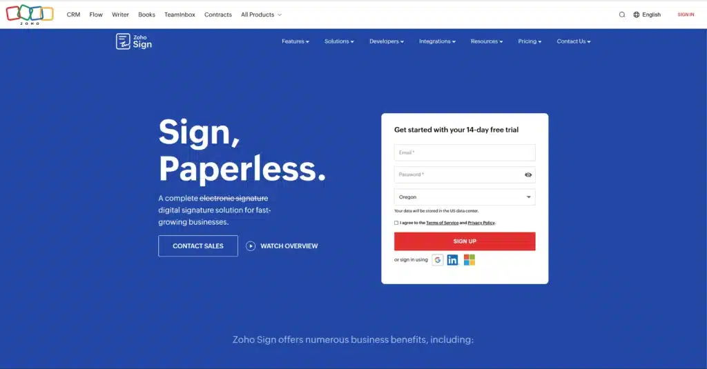 Zoho sign Docubee-Alternativen Zoho sign Docubee-Alternativen